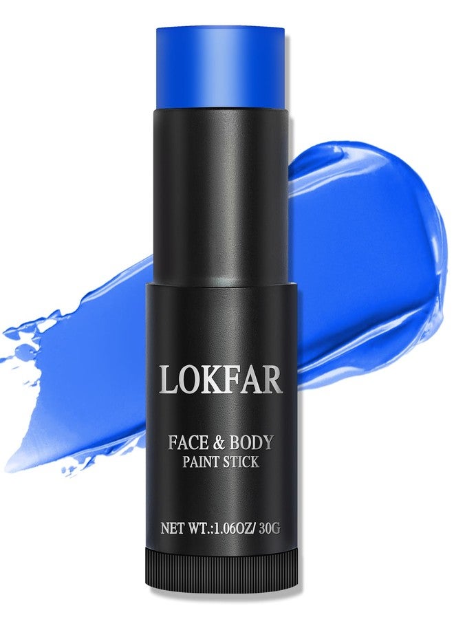 LOKFAR Blue Face Body Paint Stick, Eye Black Stick for Sports, Waterproof Full-Coverage Blue Face Makeup for Halloween Avatar Sally Smurf Mystique Cosplay Makeup - Image 1