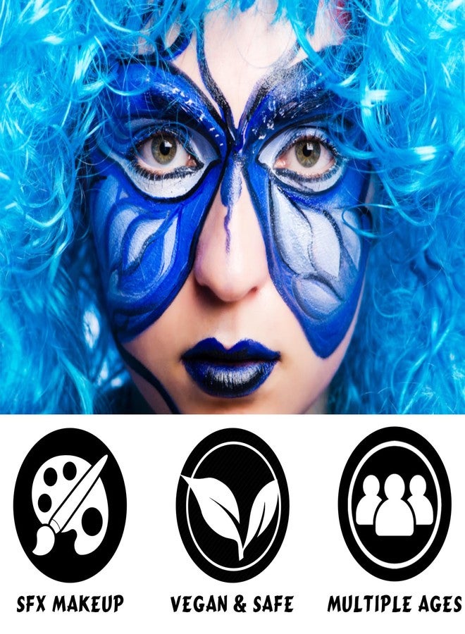 LOKFAR Blue Face Body Paint Stick, Eye Black Stick for Sports, Waterproof Full-Coverage Blue Face Makeup for Halloween Avatar Sally Smurf Mystique Cosplay Makeup - Image 3