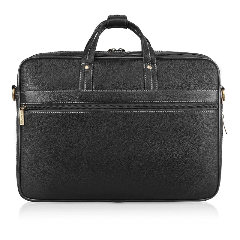 Wildhorn Genuine Leather Office Bag for Men – 15.6-Inch Laptop Bag with Adjustable Straps, Multiple Compartments, and a Sleek Professional Design – Durable and Stylish with a 1-Year Warranty. - Image 4