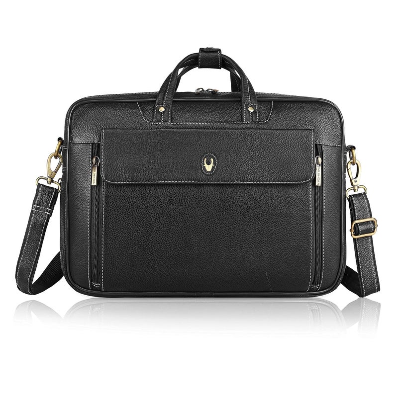 Wildhorn Genuine Leather Office Bag for Men – 15.6-Inch Laptop Bag with Adjustable Straps, Multiple Compartments, and a Sleek Professional Design – Durable and Stylish with a 1-Year Warranty. - Image 2