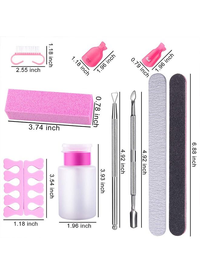 Generic Gel Nail Polish Remover Tool Kit, 20Pcs Plastic Nail Clip, 450Pcs Nail Wipe Cotton Pads, a Push Down Empty Bottle Dispenser, 2Pcs Nail File Grit, 1 Nail Brush And Other Accessories On the Picture - Image 2