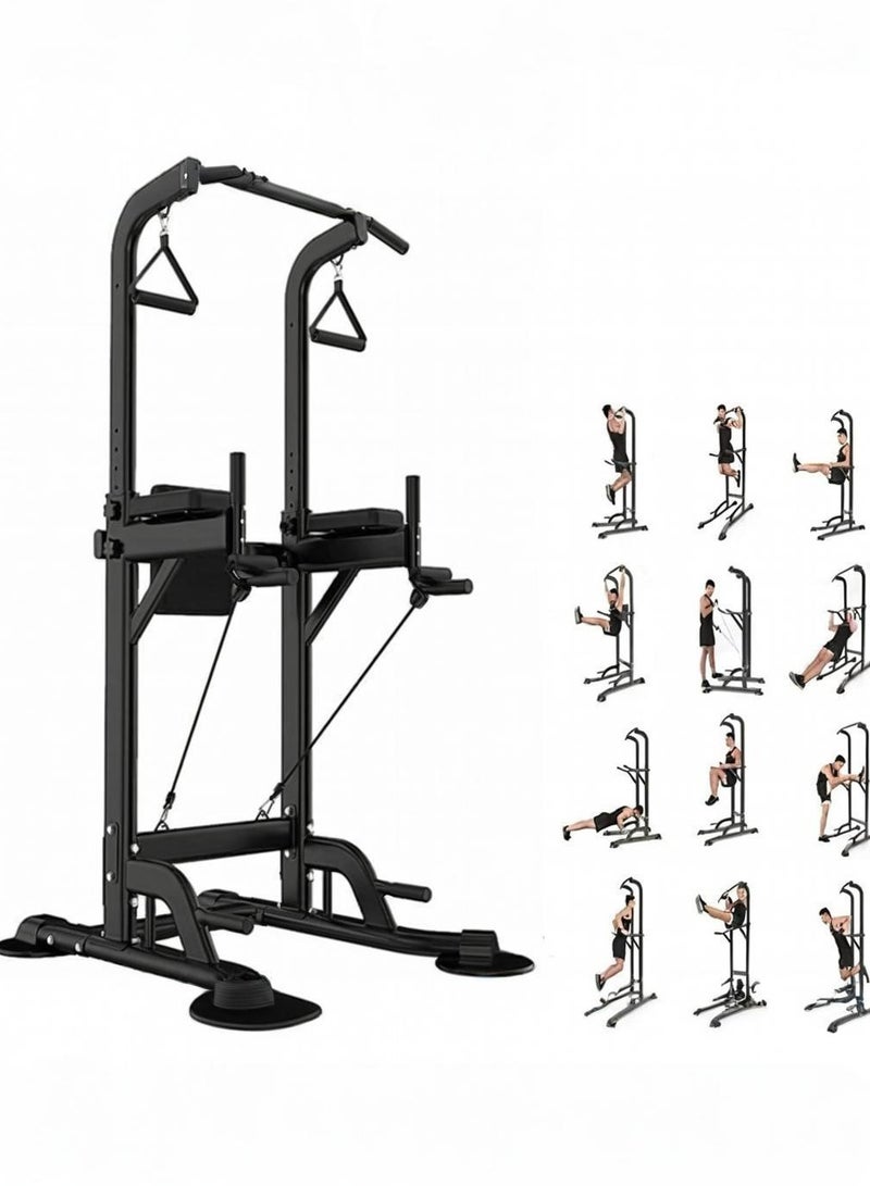 شو وو حامل قضيب السحب باور تاور بارتفاع قابل للتعديل، معدات تمرين متعددة الوظائف لتدريب القوة، وزن 400 رطل للرجال والنساء، صالة ألعاب رياضية منزلية - Image 1