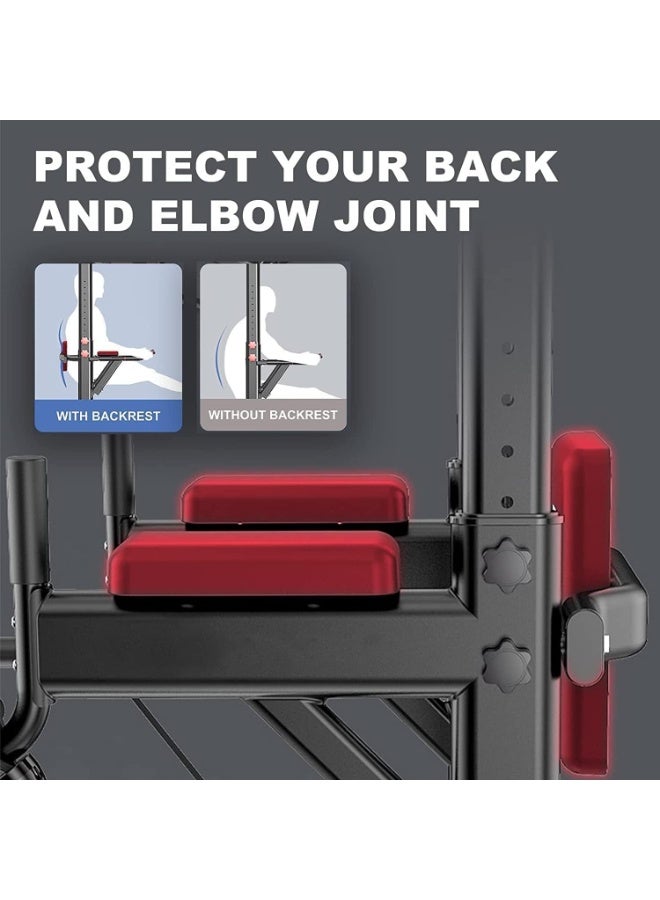 شو وو حامل قضيب السحب باور تاور بارتفاع قابل للتعديل، معدات تمرين متعددة الوظائف لتدريب القوة، وزن 400 رطل للرجال والنساء، صالة ألعاب رياضية منزلية - Image 2