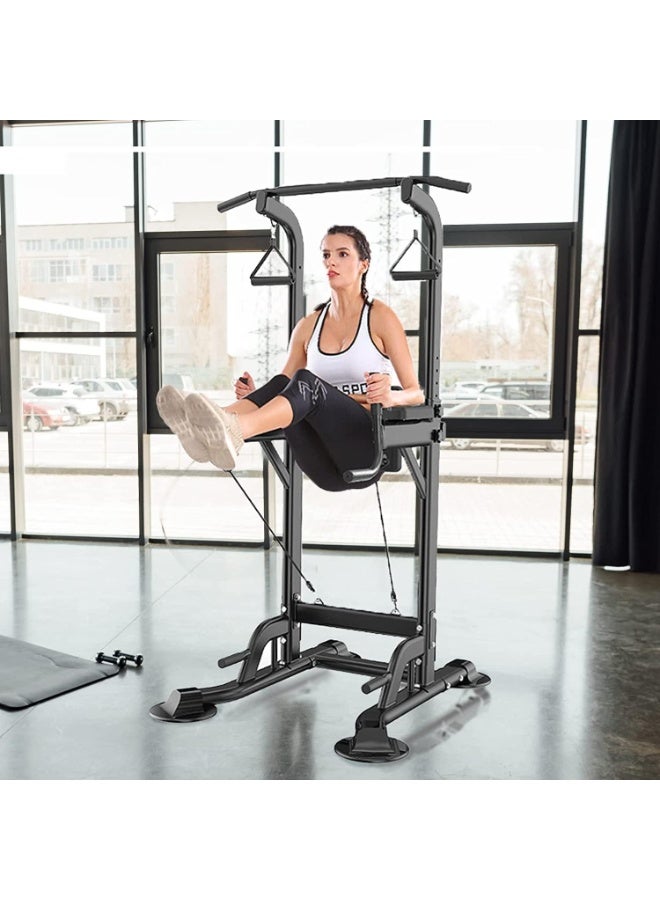 شو وو حامل قضيب السحب باور تاور بارتفاع قابل للتعديل، معدات تمرين متعددة الوظائف لتدريب القوة، وزن 400 رطل للرجال والنساء، صالة ألعاب رياضية منزلية - Image 5