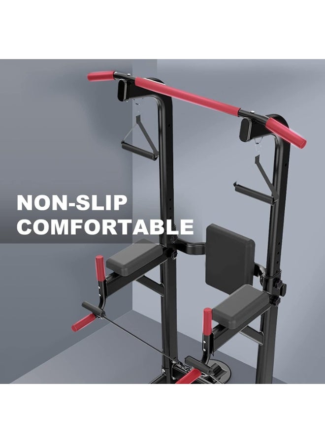 شو وو حامل قضيب السحب باور تاور بارتفاع قابل للتعديل، معدات تمرين متعددة الوظائف لتدريب القوة، وزن 400 رطل للرجال والنساء، صالة ألعاب رياضية منزلية - Image 4