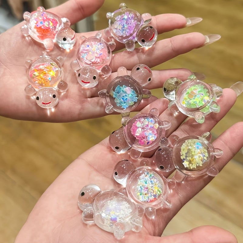 28pcs Mixed Colors Glow In The Dark Acrylic Turtle Charms For DIY Jewelry Making Keychains Necklaces Indoor Outdoor Decor Cute Pendants Holiday Crafts - Image 1