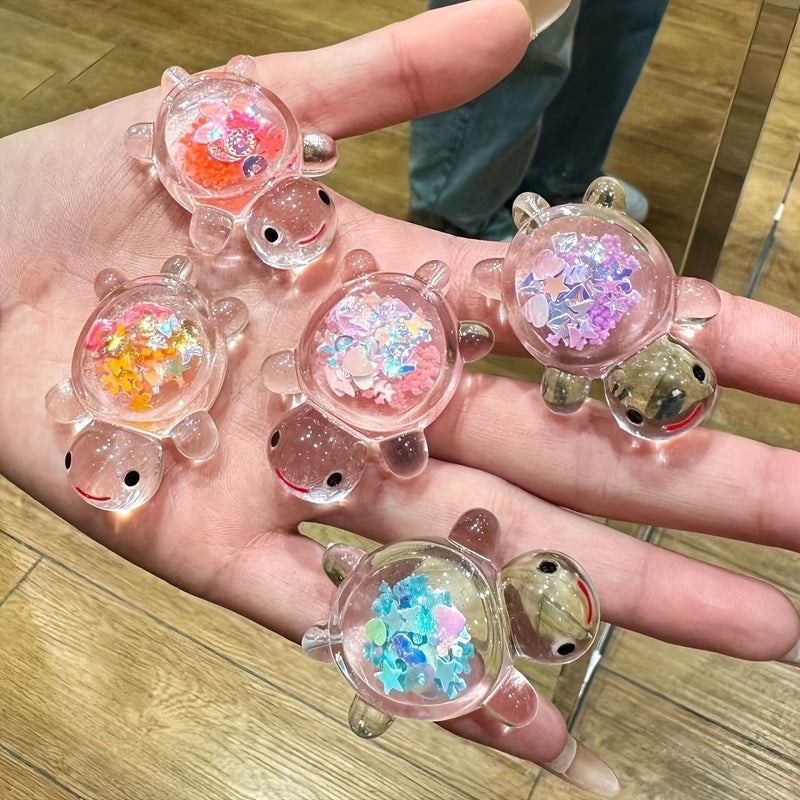 28pcs Mixed Colors Glow In The Dark Acrylic Turtle Charms For DIY Jewelry Making Keychains Necklaces Indoor Outdoor Decor Cute Pendants Holiday Crafts - Image 3