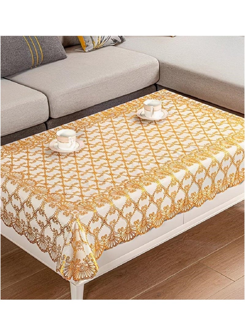 Rectangle Table Cloth 160*110CM /Gold Waterproof PVC Tablecloths/Wipeable Washable Table Cover for Kitchen and Dining Room - pzsku/Z9BE6C8BC397EE819AAA8Z/45/_/1733053116/31705b73-ecdd-406b-89f7-5f52757155e3