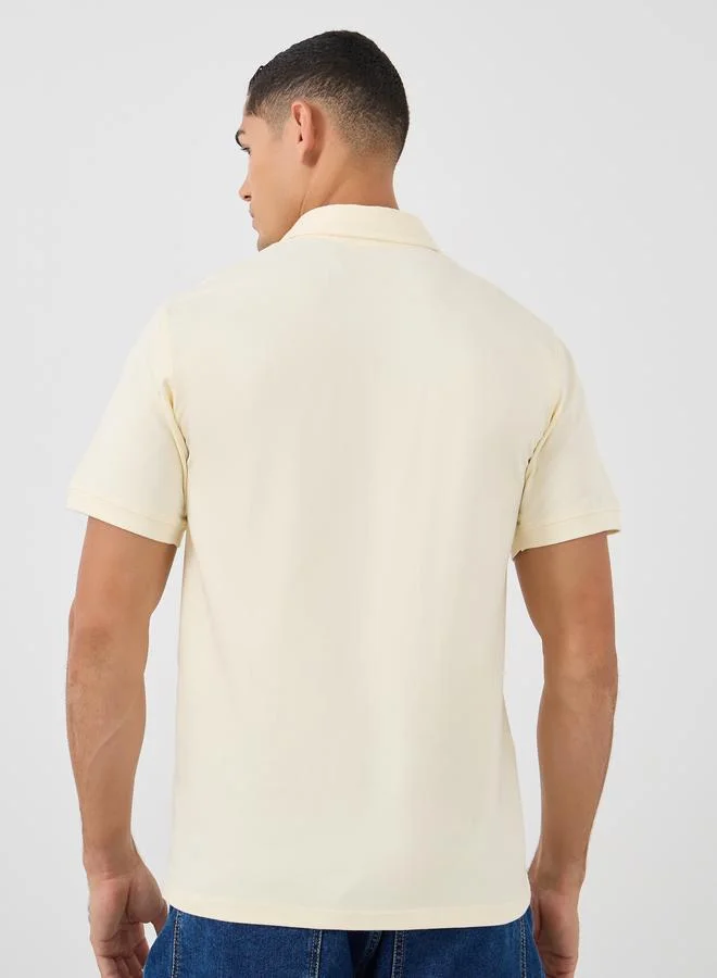 Styli Styli Solid Smart Stretch Cotton Polo T-Shirt