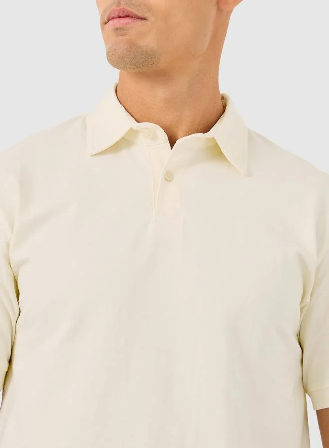 Styli Styli Solid Smart Stretch Cotton Polo T-Shirt