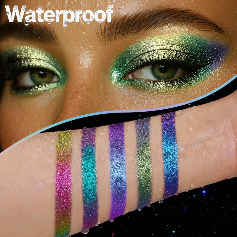 SUSIKEKI Chameleon Metallic Eyeshadow & Eyeliner Gel Pencil â€“ Multichrome Shifting Colors Glitter Eye Makeup, Waterproof Long-Lasting Smudge-Proof Duochrome Pencil (Forest Green to Chartreuse Gold) - Image 5
