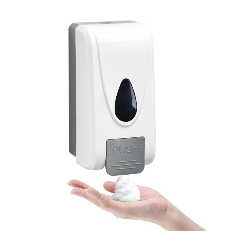 1000mL Manual Foaming Soap Dispenser Wall Mounted Hand Foam Soap Dispenser Push Pump Foaming Soap Dispenser for Bathroom Shower Bath Kitchen Sink Toilets Offices - Image 1