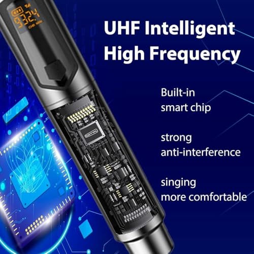 MOCKING BIRD UHF Wireless Microphone System, Dual Handheld Mics with Rechargeable Receiver, 165ft Range, Plug & Play Mic for Karaoke, Parties, Events, DJ, Speech, Singing - Image 4