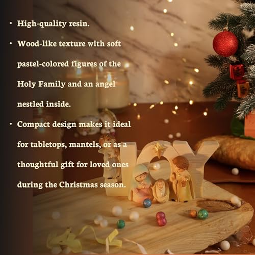 Spillbox Christmas Nativity Set|Joyful Holiday Décor|Holy Family|Nativity Scene Figurine|Manger Scene Christmas Indoor Decoration |Desktop Décor|Christmas Statue Ornaments for Home (10cm Joy) - Image 5