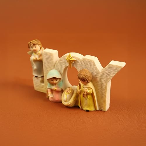 Spillbox Christmas Nativity Set|Joyful Holiday Décor|Holy Family|Nativity Scene Figurine|Manger Scene Christmas Indoor Decoration |Desktop Décor|Christmas Statue Ornaments for Home (10cm Joy) - Image 2