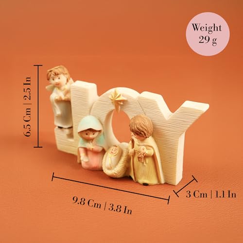 Spillbox Christmas Nativity Set|Joyful Holiday Décor|Holy Family|Nativity Scene Figurine|Manger Scene Christmas Indoor Decoration |Desktop Décor|Christmas Statue Ornaments for Home (10cm Joy) - Image 4