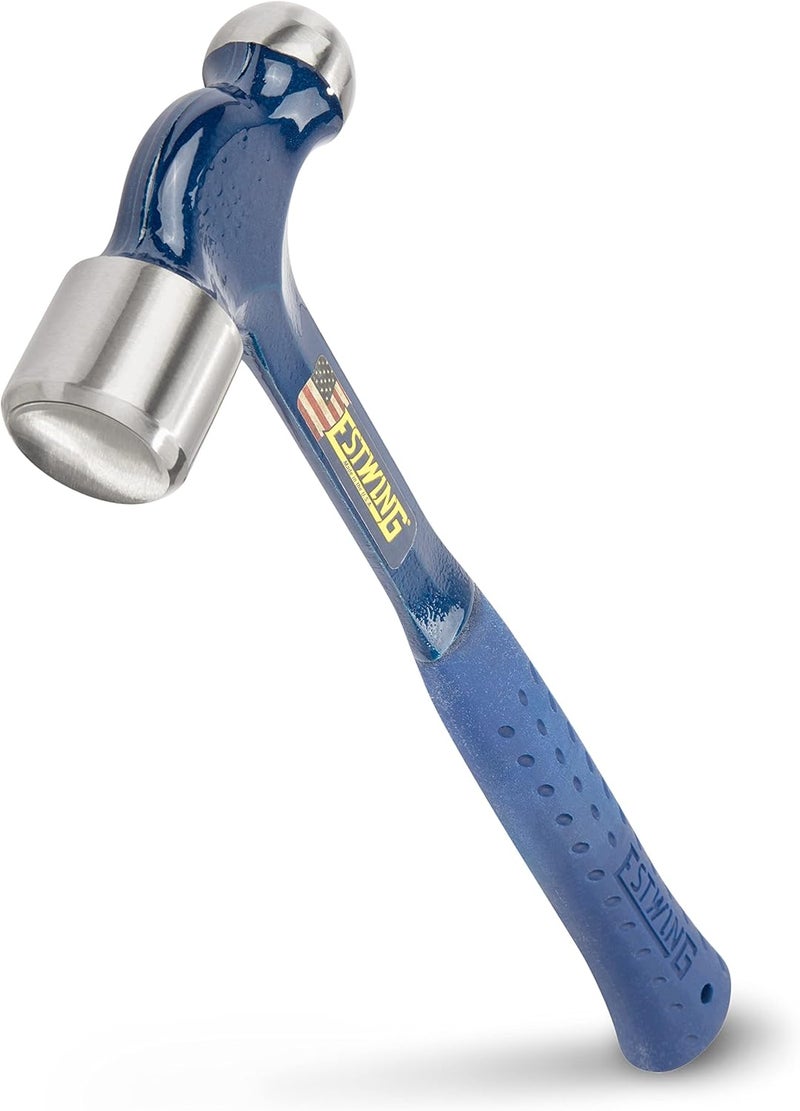 Estwing Ball Peen Hammer - 32 oz Metalworking Tool with Forged Steel Construction & Shock Reduction Grip - E3-32BP - Image 1