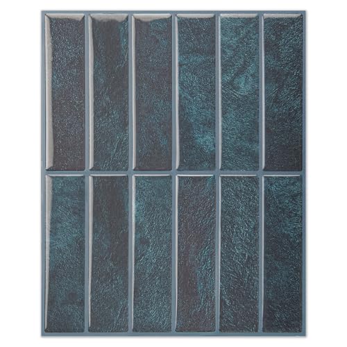 LONGKING 10-Sheet Blue Peel and Stick Backsplash for Kitchen Wall, Kitchen Backsplash Tiles, Wall Tiles, 11.4" x 9" - Image 1