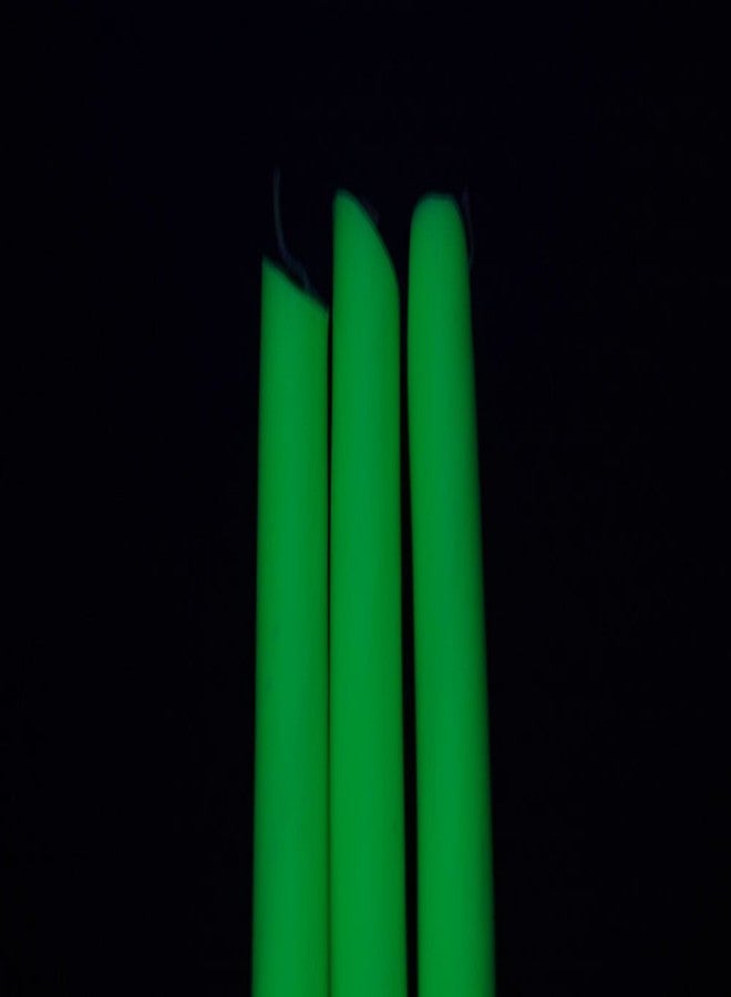 DirectGlow LLC Set of 3 Green Blacklight Reactive Drip Candles - Image 2