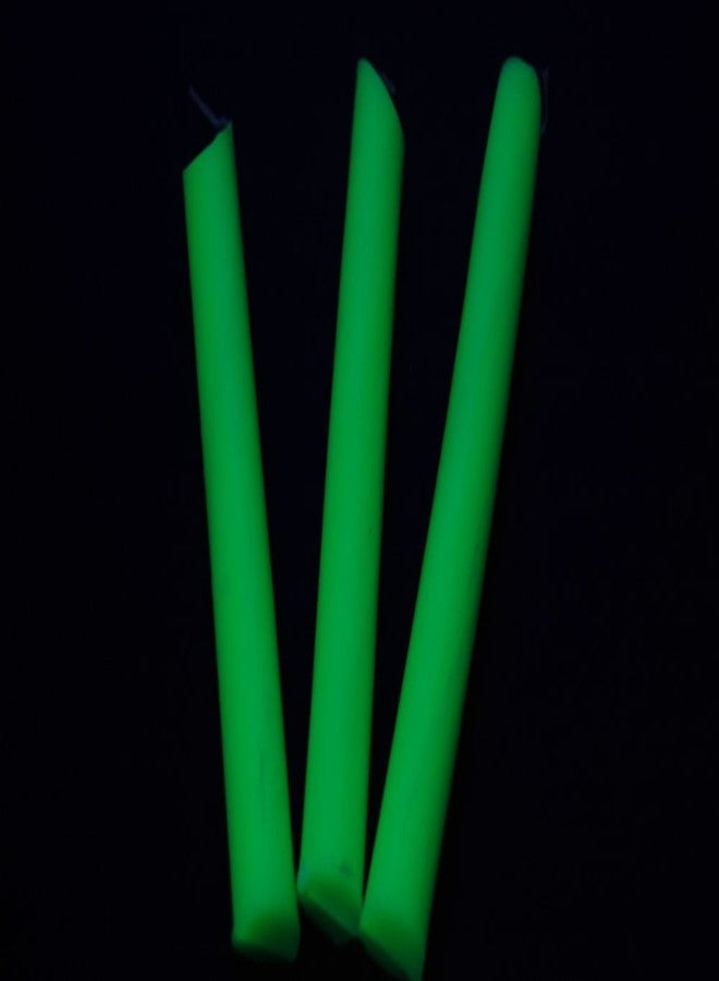 DirectGlow LLC Set of 3 Green Blacklight Reactive Drip Candles - Image 1