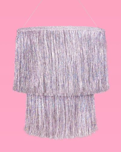 xo, Fetti xo Fetti Fringe Tinsel Chandelier Iridescent Silver Foil 16 Bachelorette Party Decorations Birthday Photo Booth Supplies New Years Eve Decor HBD - Image 3