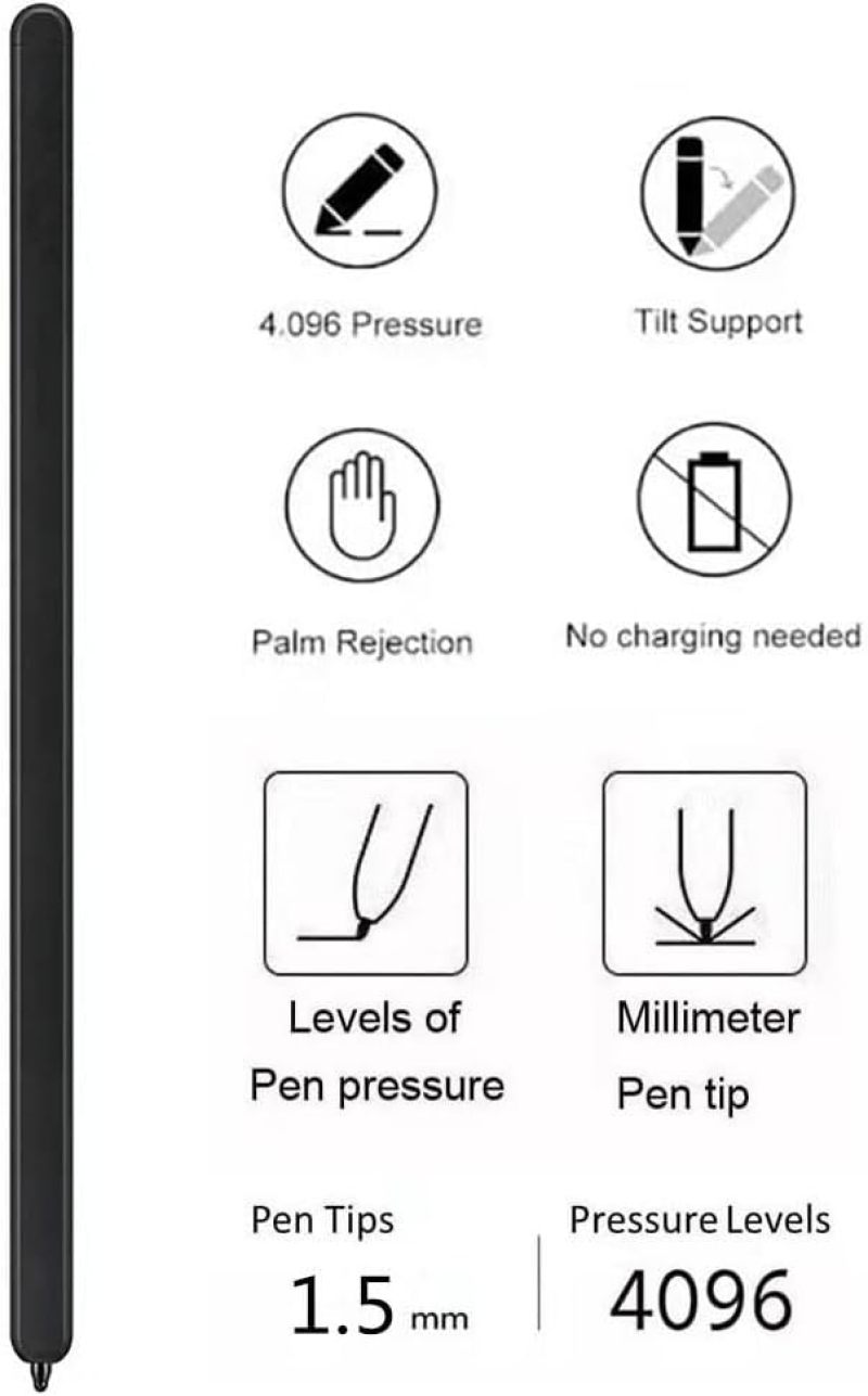 Precision Stylus Pen: 3 Replacement Tips - Ergonomic Design Compatible Stylus for Samsung Z Fold 6/5 Touch-Sensitive Device Writing Drawing - Image 3