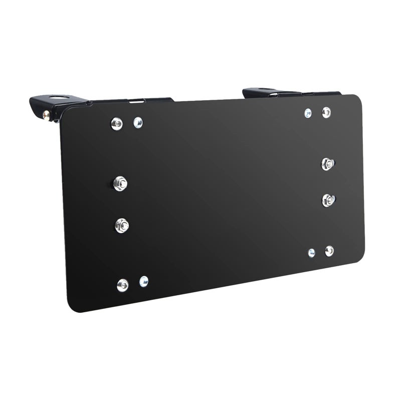 Samlight License Plate Bracket 8 34 Inch FlipUp Winch Roller Fairlead Mount Holder Black Stainless Steel