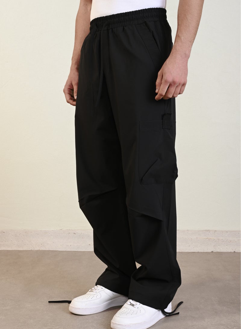 Marrakech Draw String Casual Trousers for Men – Black - Image 2