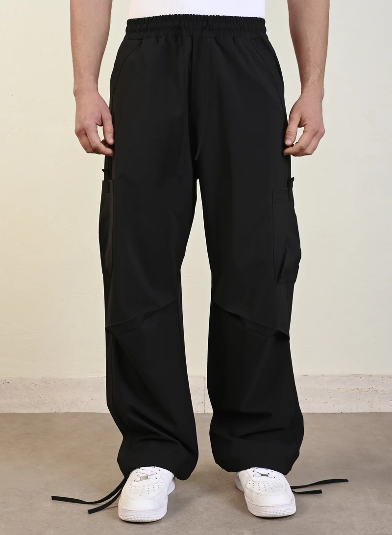 مراكش بنطلون كاجوال بأستك للرجال  – اسود