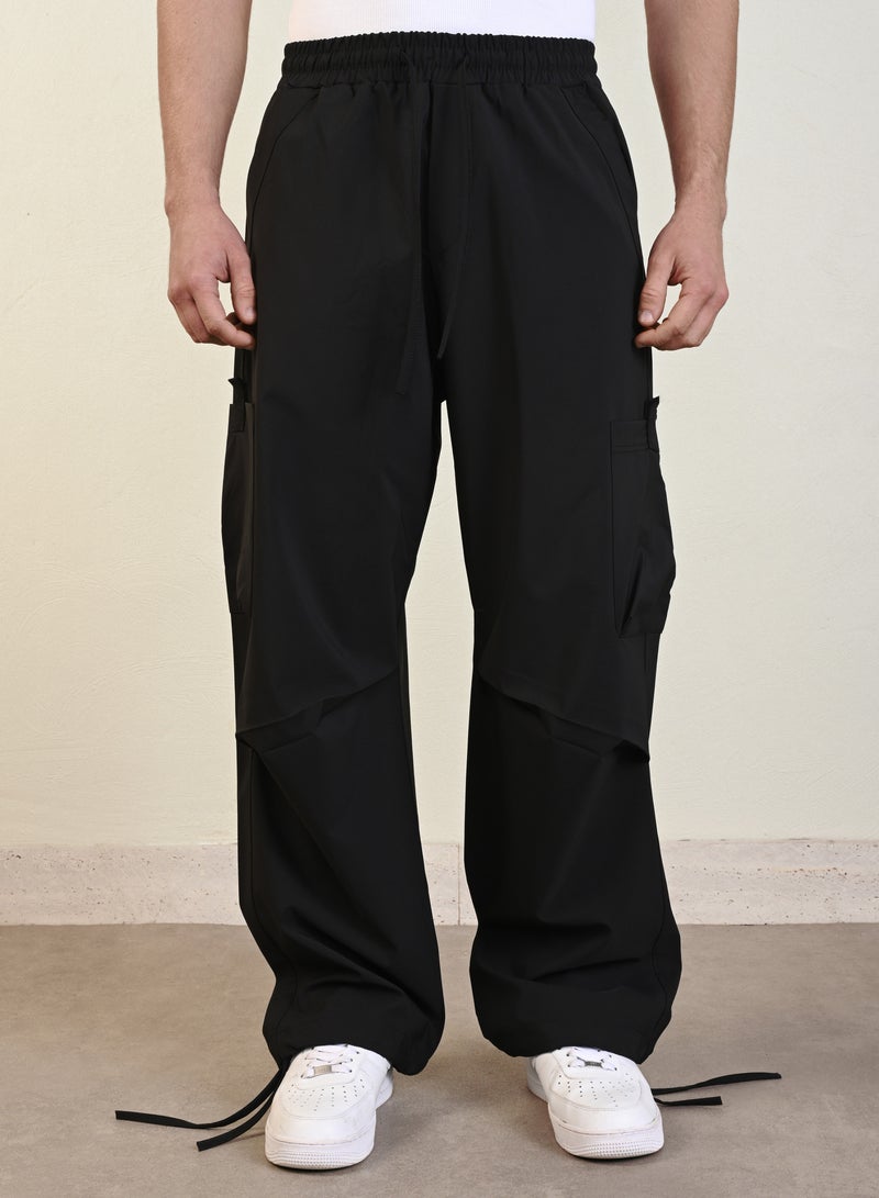 Marrakech Draw String Casual Trousers for Men – Black - Image 1