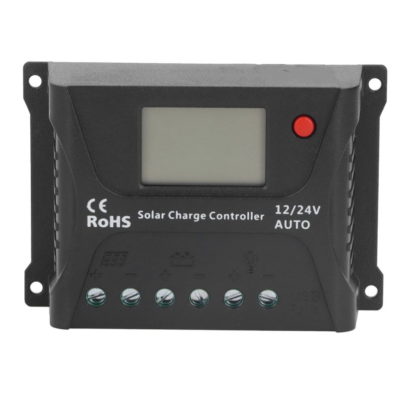 Solar Charge Controller 10A 3-Level PWM Charging - Auto 12V 24V Recognition with LCD Display for Battery Protection - Image 2