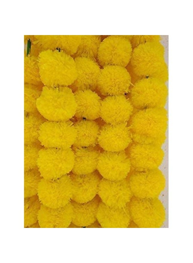 Shreeji Artificial Marigold Garland – Pack of 5, 5.1 ft Each | 34 Flowers per String | 3-Inch Blooms – Largest & Longest in Market | Indian Festival & Wedding Decor - Image 3
