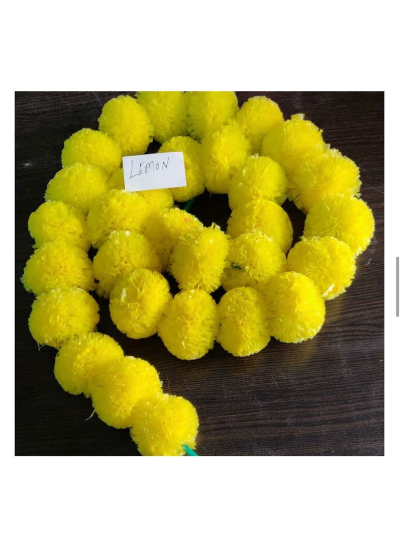 Shreeji Artificial Marigold Garland – Pack of 5, 5.1 ft Each | 34 Flowers per String | 3-Inch Blooms – Largest & Longest in Market | Indian Festival & Wedding Decor - Image 2