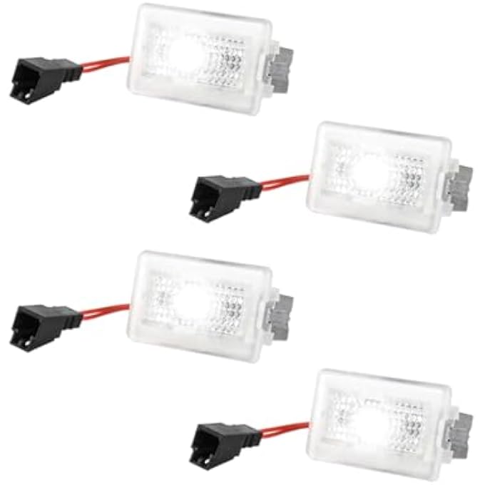 Puddle Lights Compatible With Tesla Model 3YSX Projector Door Step Light Accessories Interior Lights White 4 Pack