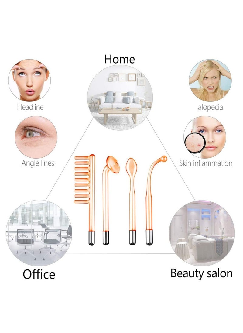 Prime by javaudan 4 in 1 Portable High Frequency Skin Therapy Machine, Blemish & Spot Control, Skin Tightening & Radiance, Wrinkle Reducing Skin Therapy Wand with 4 Different Tubes  - Image 2