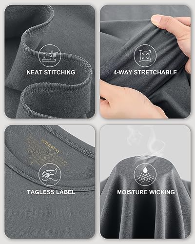 WEERTI Thermal Underwear for Women Long Johns with Fleece Lined Base Layer Women Cold Weather Top Bottom Grey - Image 4