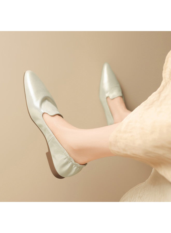 St&Sat Soft Sheepskin】saturday Women's Flats, Deep Vamping Loafers, Low Heel, Elegant Casual Leather Shoes For Women - Image 2