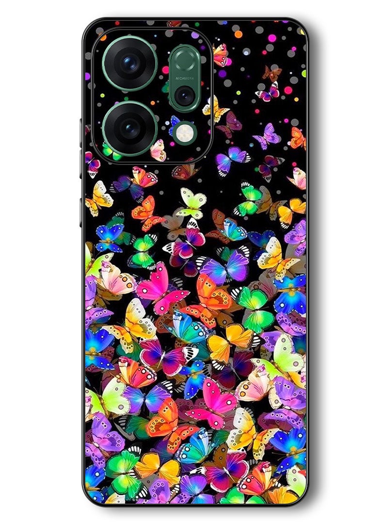 Theodor Case Compatible with Oppo Reno 14 6.59 Inch Protection Shockproof Bumper Cover Small Butterflies - Image 1