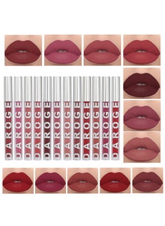 12 Pieces Matte Liquid Lipstick Set - Long Lasting Water And Sweatproof Lip Gloss Gift Kit - 12 Color
