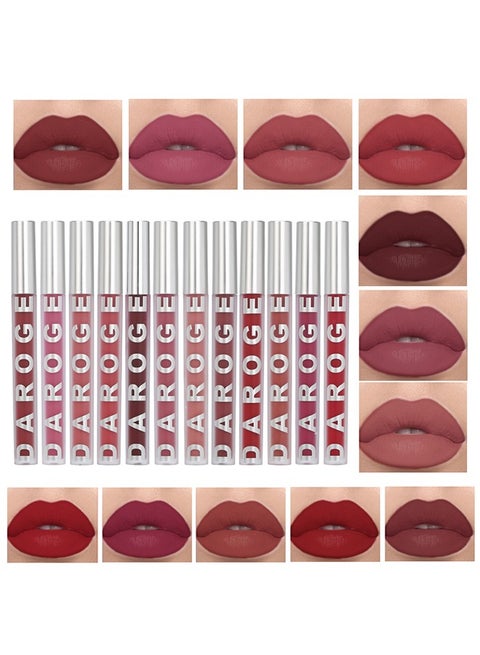 12 Pieces Matte Liquid Lipstick Set - Long Lasting Water And Sweatproof Lip Gloss Gift Kit - 12 Color
