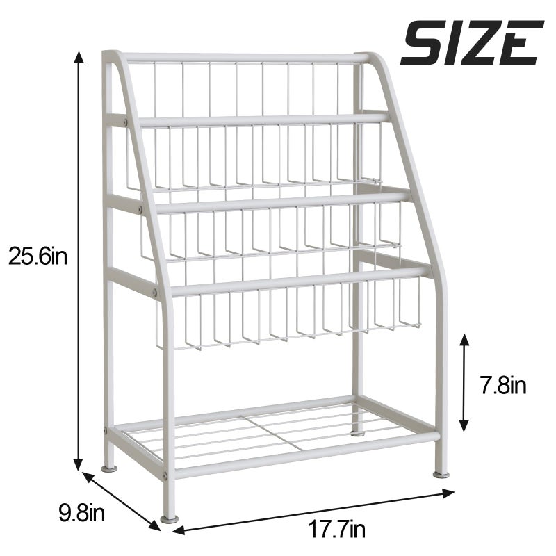 aboxoo Kids Bookshelf Toddler Freestanding for Children Room 18 inches Small Toddler Bookcase Toy Organizer White Stable Bookcase Bookstore Library Book Unit Storage for Small Place - Image 3