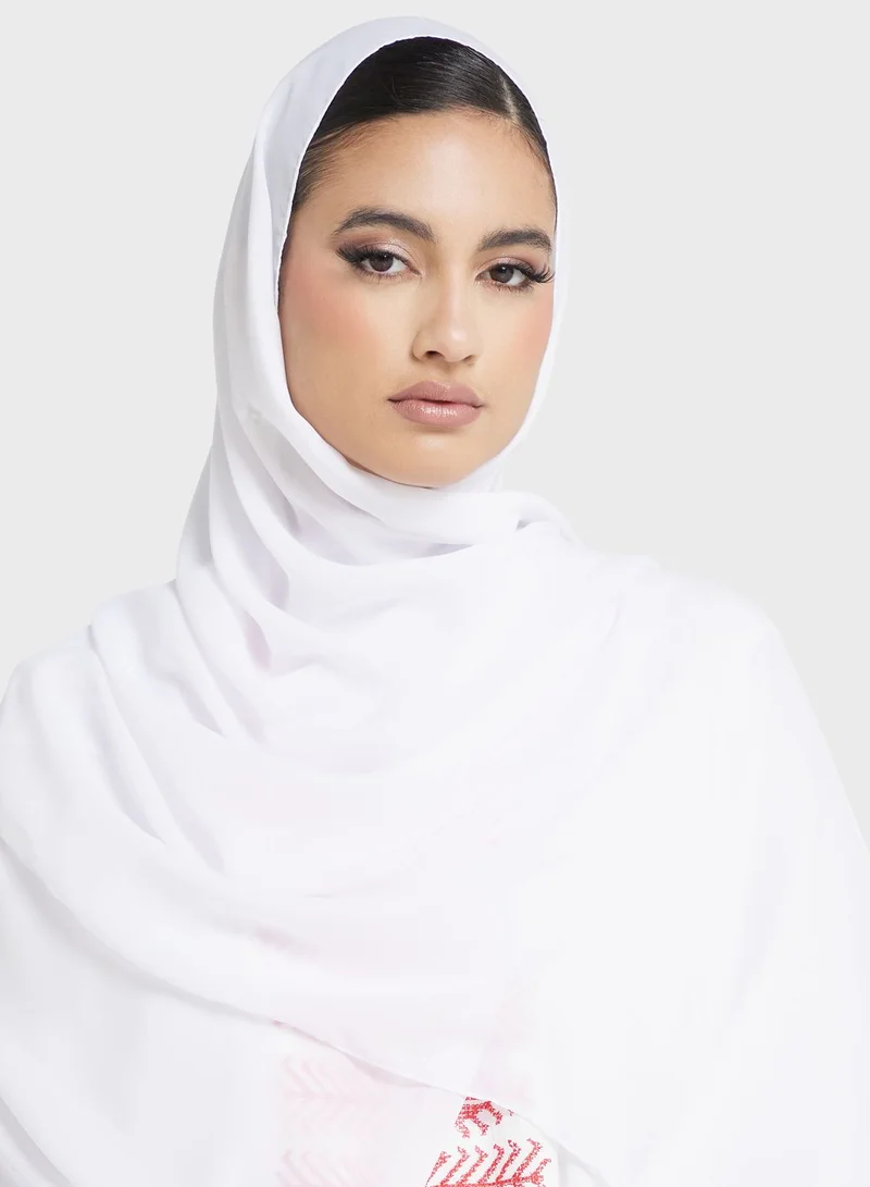 hayas closet Embroidered Belted Abaya