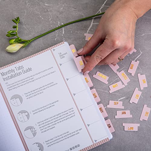 DiverseBee Gold Foil Planner 24 Peel and Stick Laminated Tabs for Notebooks, Calendar Tab Stickers and Monthly Dividers (Seasalt) - Image 5