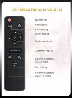 DBLEW حلقة إضاءة LED للاستوديو سيلفي دائرية مقاس 18 بوصة مع حامل ثلاثي القوائم بطول 2.1 متر وجهاز تحكم عن بعد و3 حوامل للهاتف المحمول لكاميرا الماكياج والتصوير الفوتوغرافي على YouTube والتقاط مقاطع فيديو TikTok Vlog Live Stream المتوافقة  - Image 5