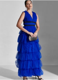 Namshi x Lama Tiered Detail Dress With Contrast Waistband  - Image 5
