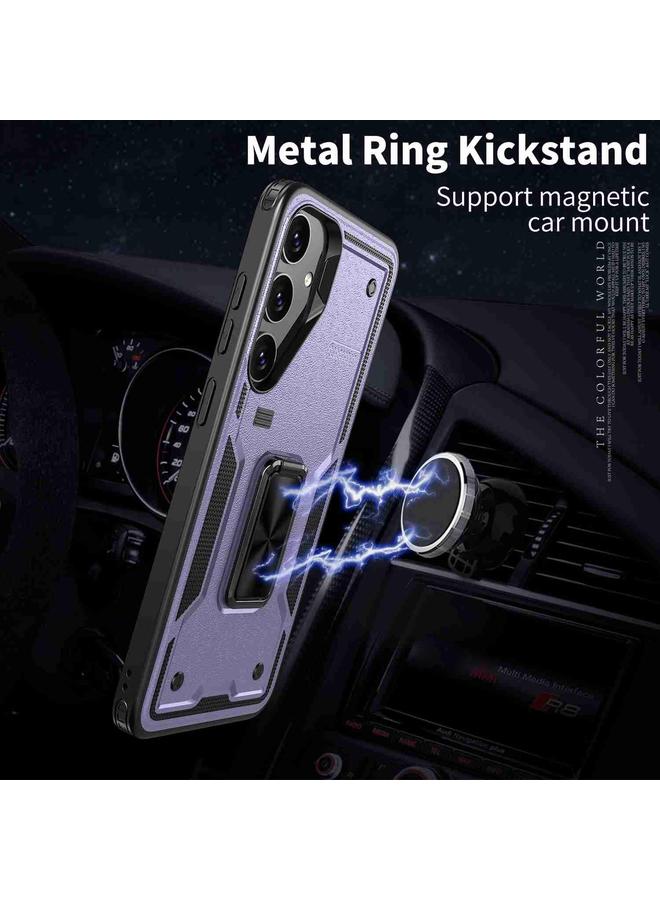 S-TOP Case For Samsung Galaxy S25 5G Ring Holder PC Hybrid TPU Phone Case - Image 2