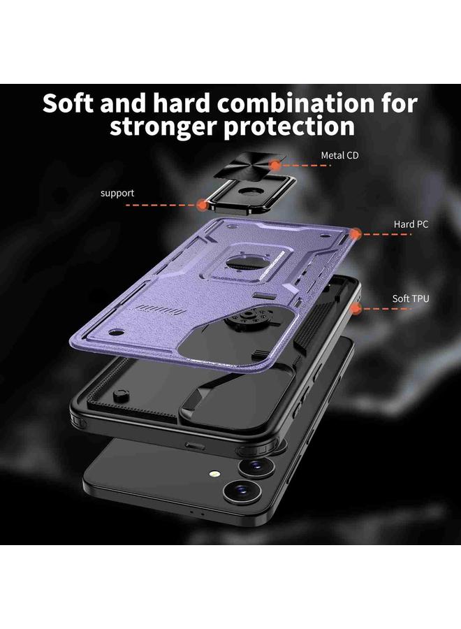 S-TOP Case For Samsung Galaxy S25 5G Ring Holder PC Hybrid TPU Phone Case - Image 4