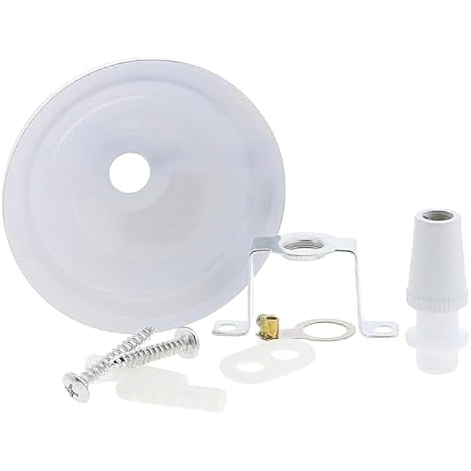 SMALL (67MM) PERIOD STYLED METAL CEILING ROSE IN WHITE FINISH WITH METAL CORD GRIP - Image 2