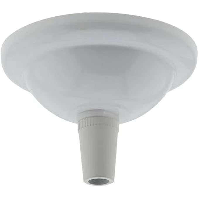 SMALL (67MM) PERIOD STYLED METAL CEILING ROSE IN WHITE FINISH WITH METAL CORD GRIP - Image 1