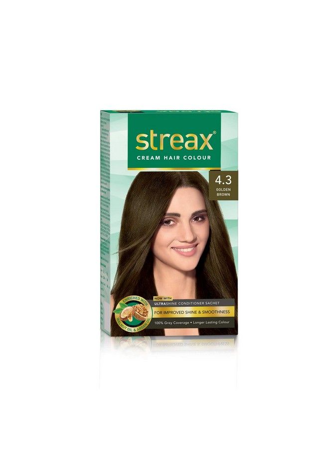 Streax Cream Hair Color 120Ml 4.3 Golden Brown (Pack Of 1) - Image 2